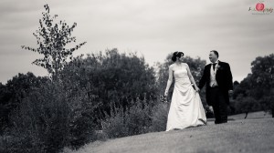Bride and groom wedding walk shot with Nikon D810